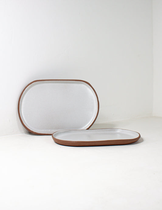 bespoke serving platter small oval in white glaze