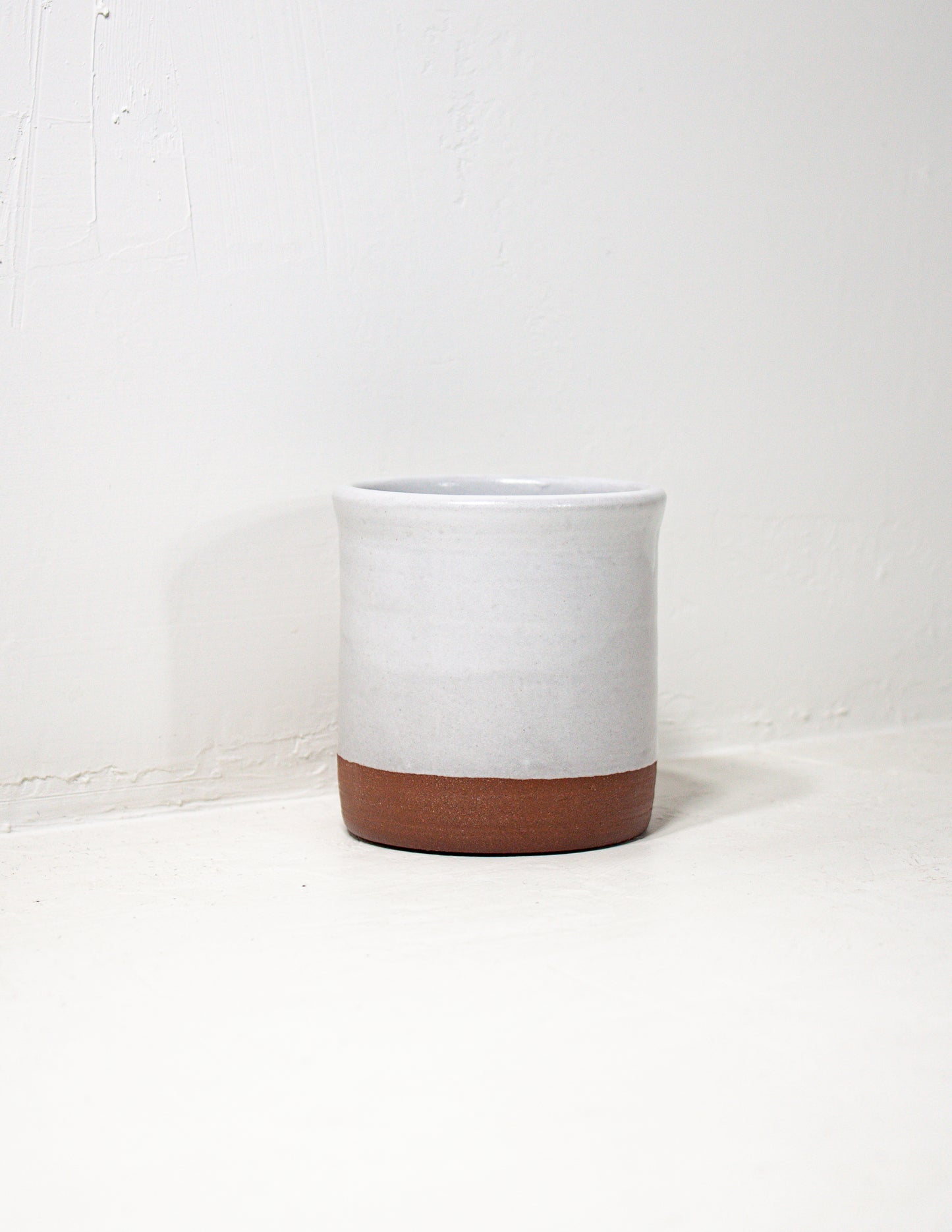 white handmade ceramic tumbler