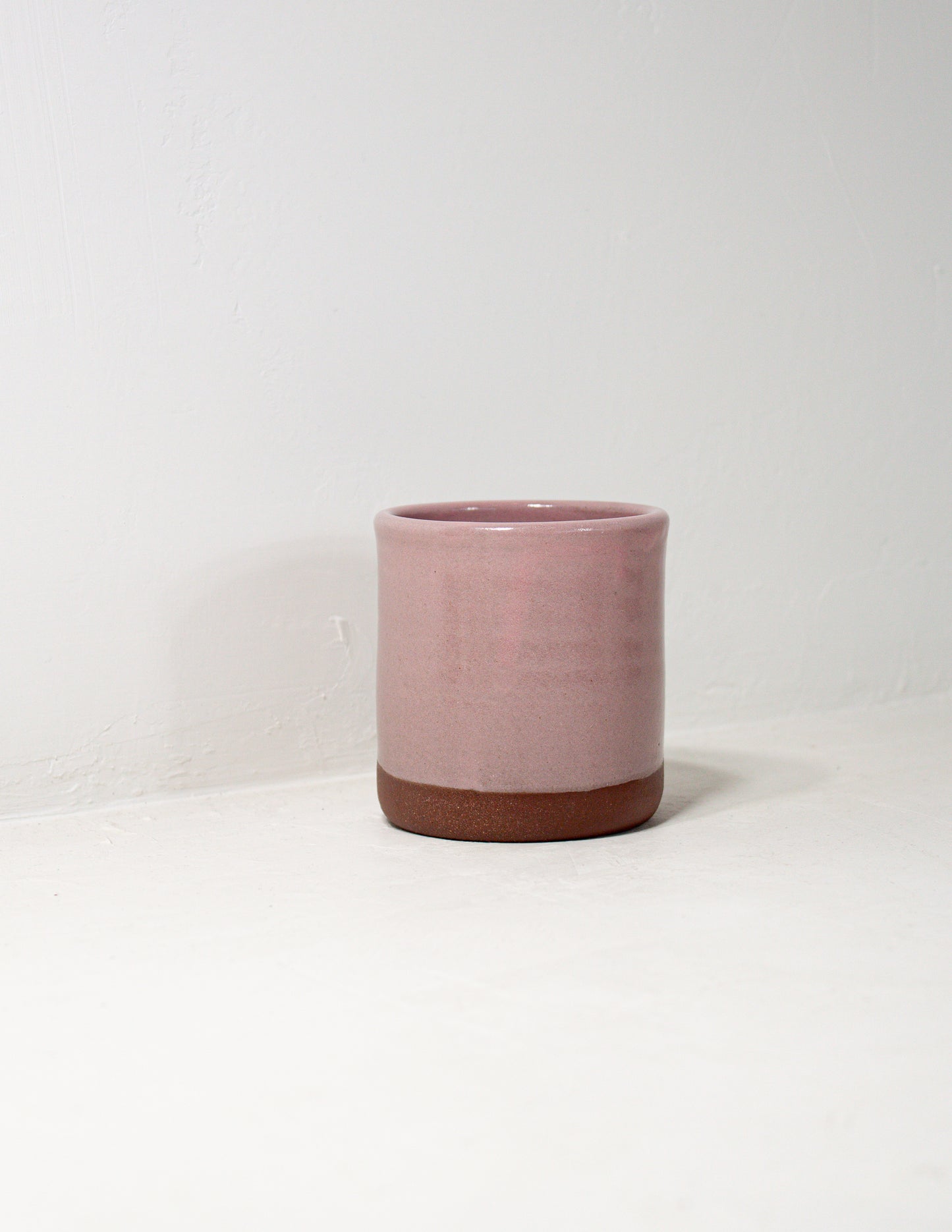 handmade tumbler glazed in pink