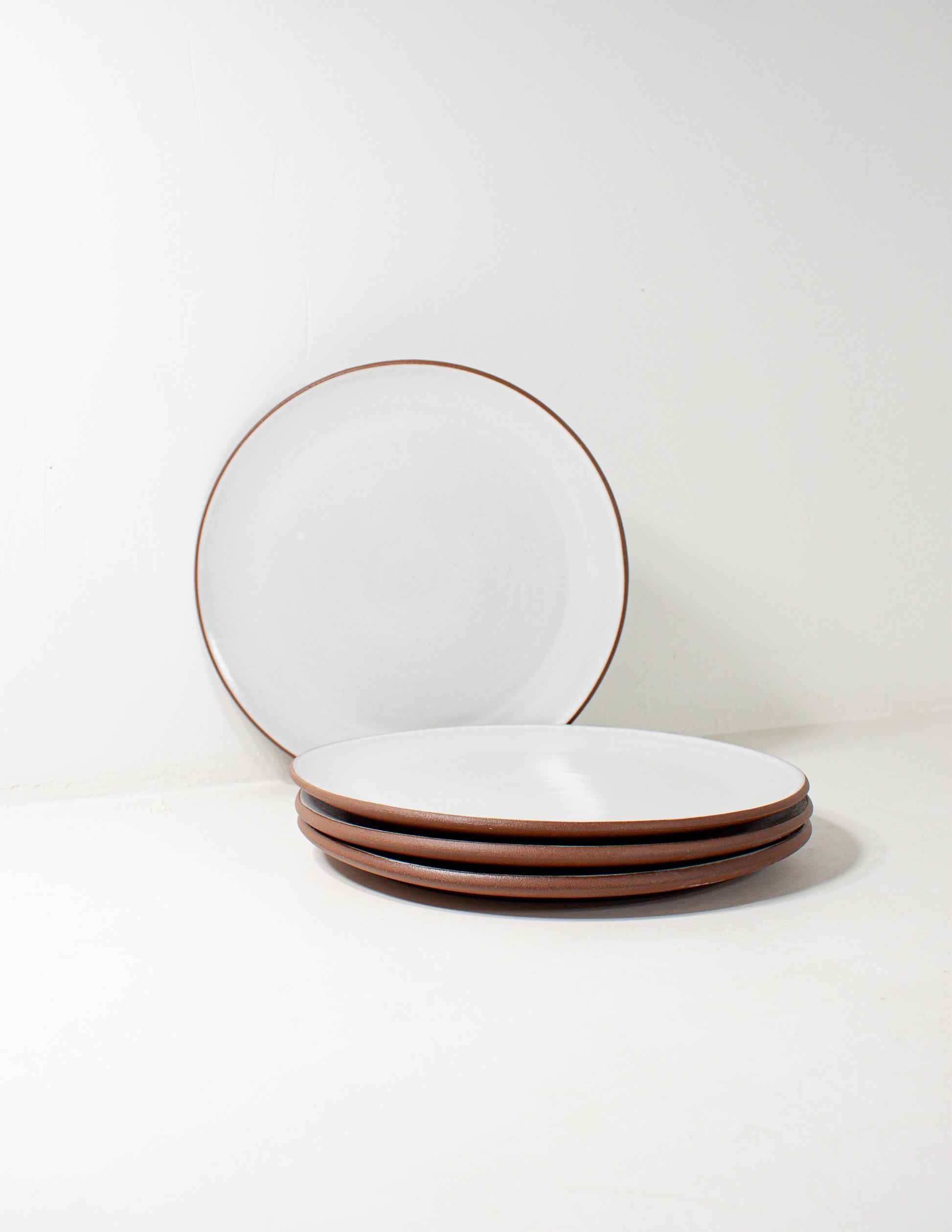 modern plates handmade and glazed in white