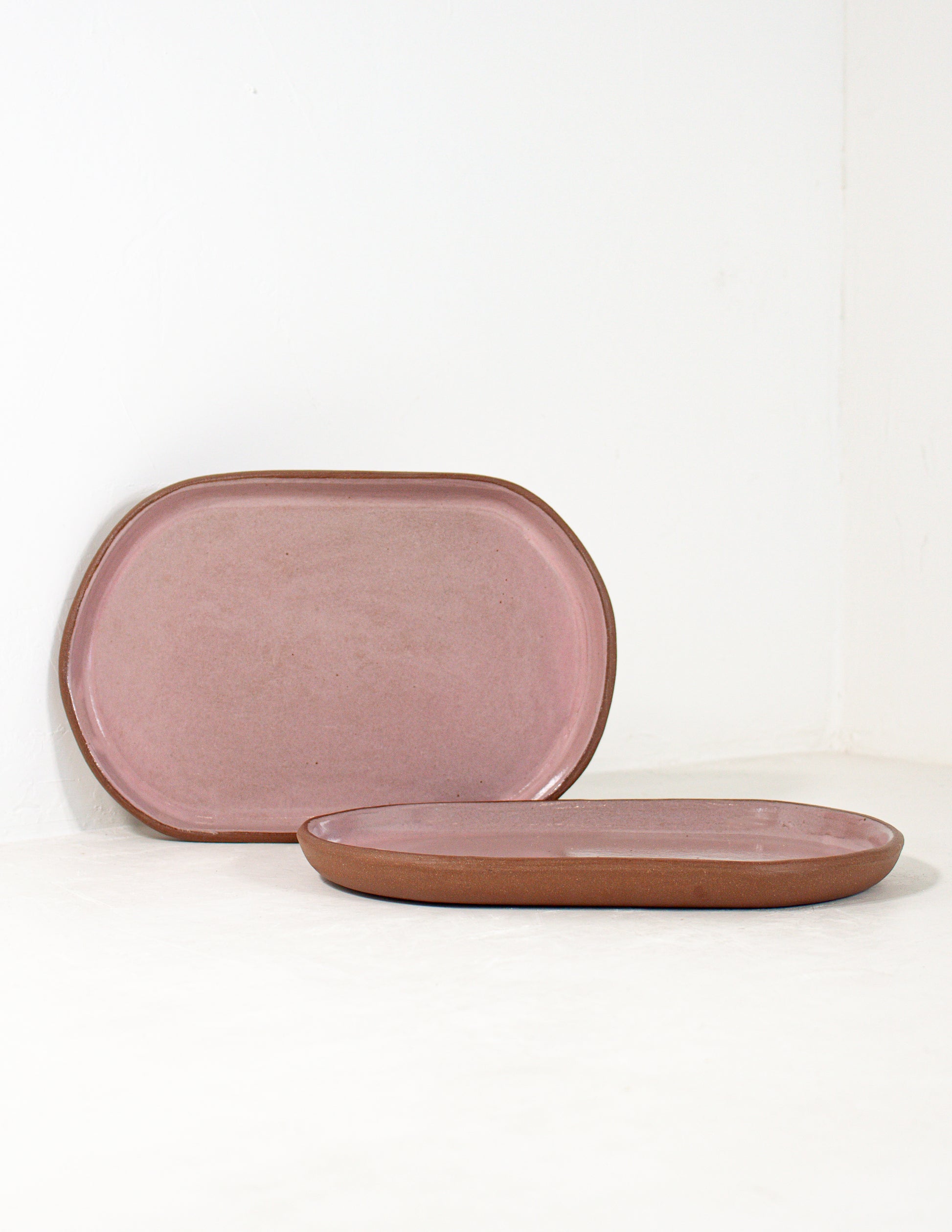 Small handmade serving platter with modern straight-sided form