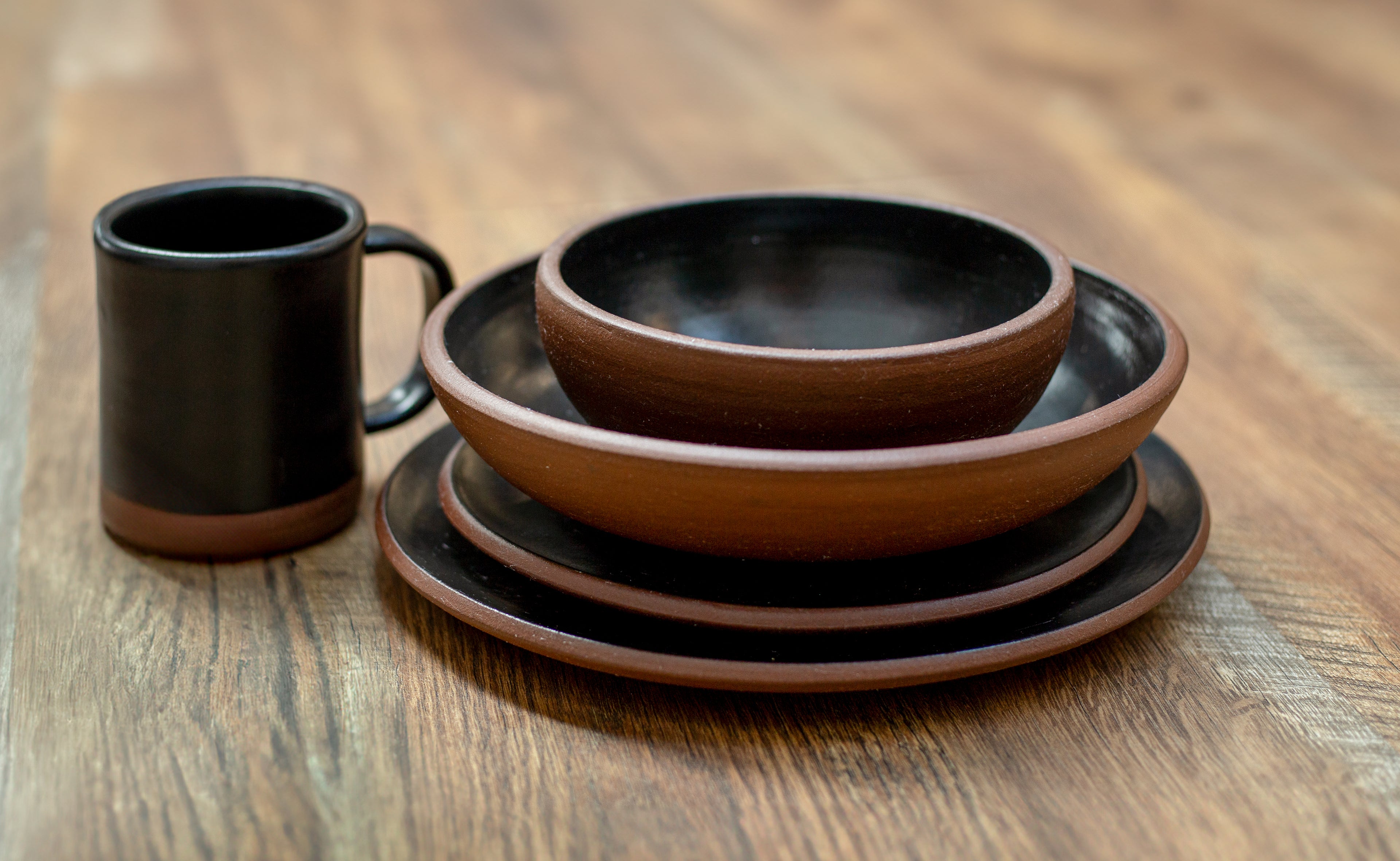 Handmade ceramic place setting