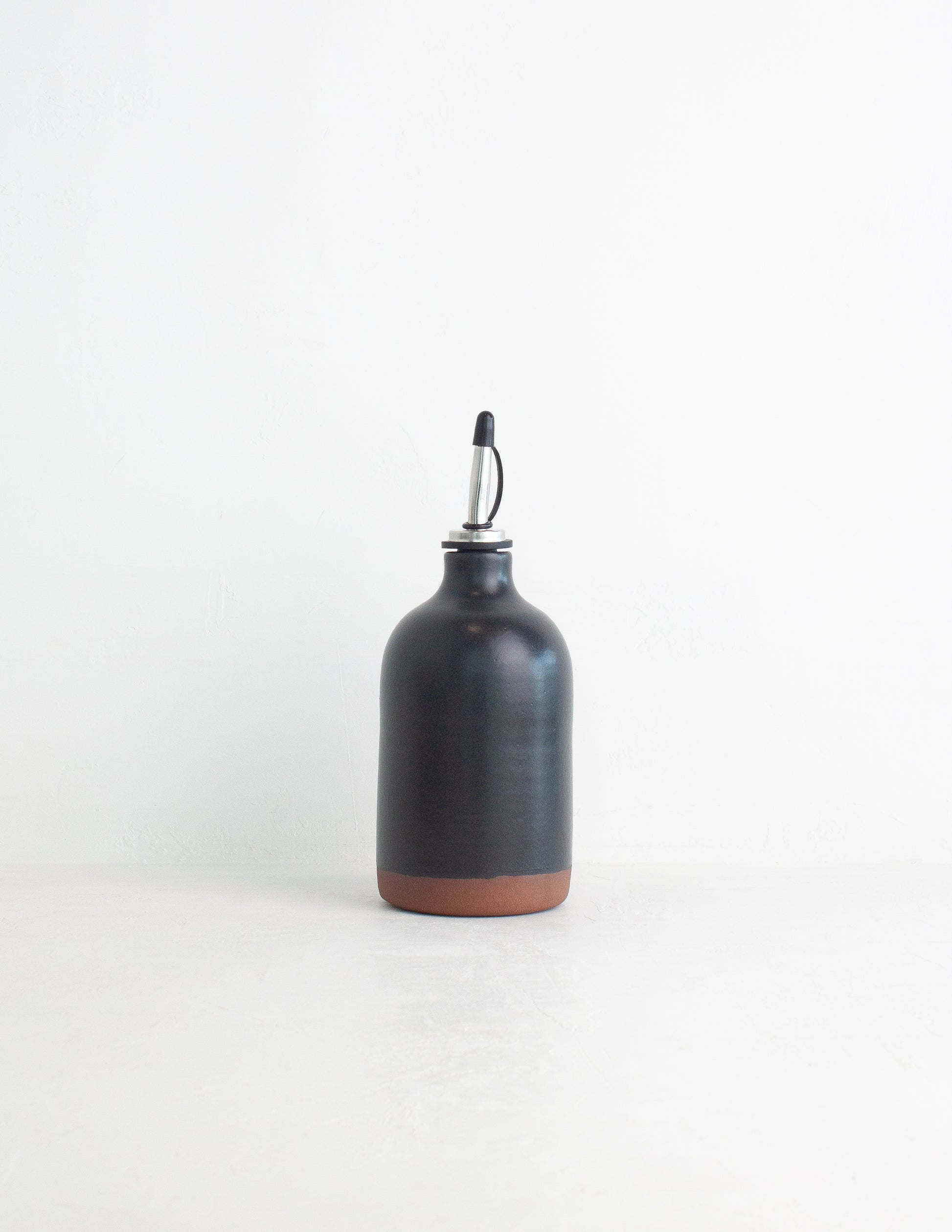 Black handmade oil cruet