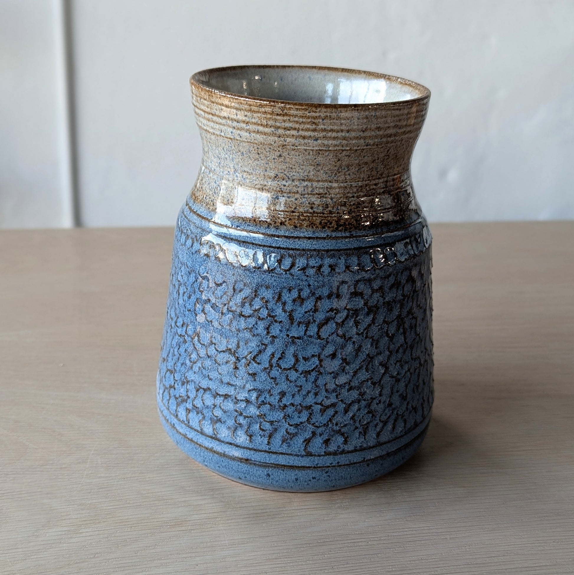 handmade hand thrown ceramic vase specialized textured chatter bouquet