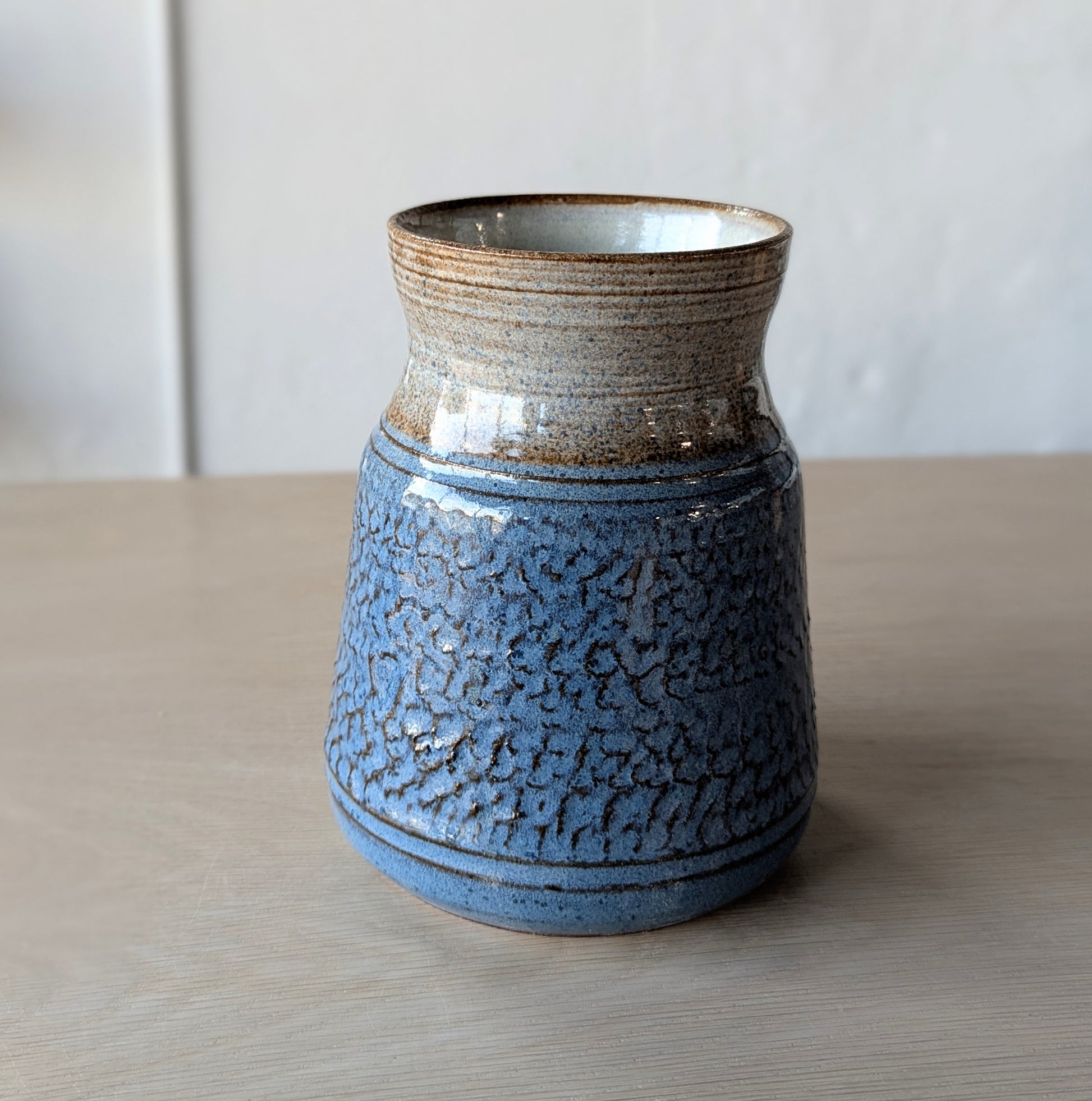 handmade hand thrown ceramic vase specialized textured chatter bouquet