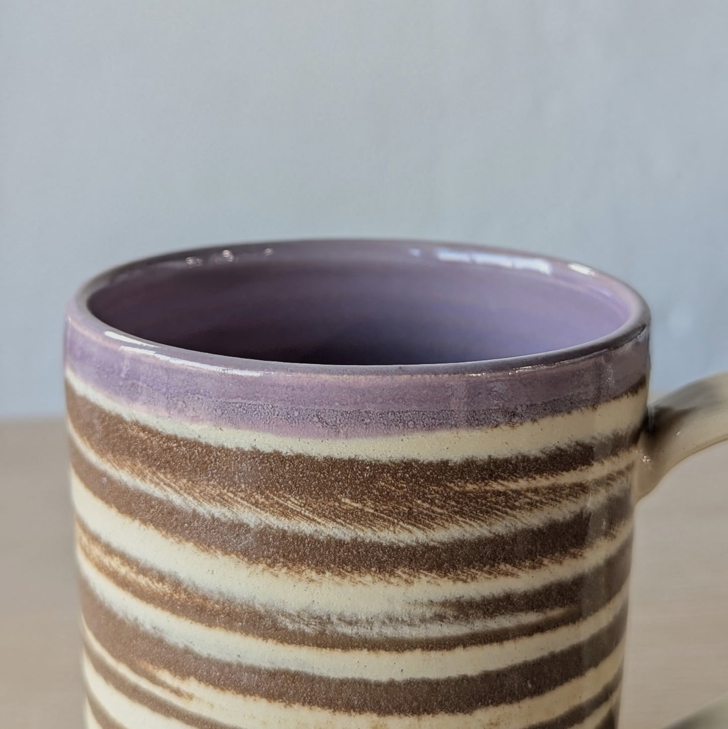 marbled hand thrown handmade mug purple lilac lavender