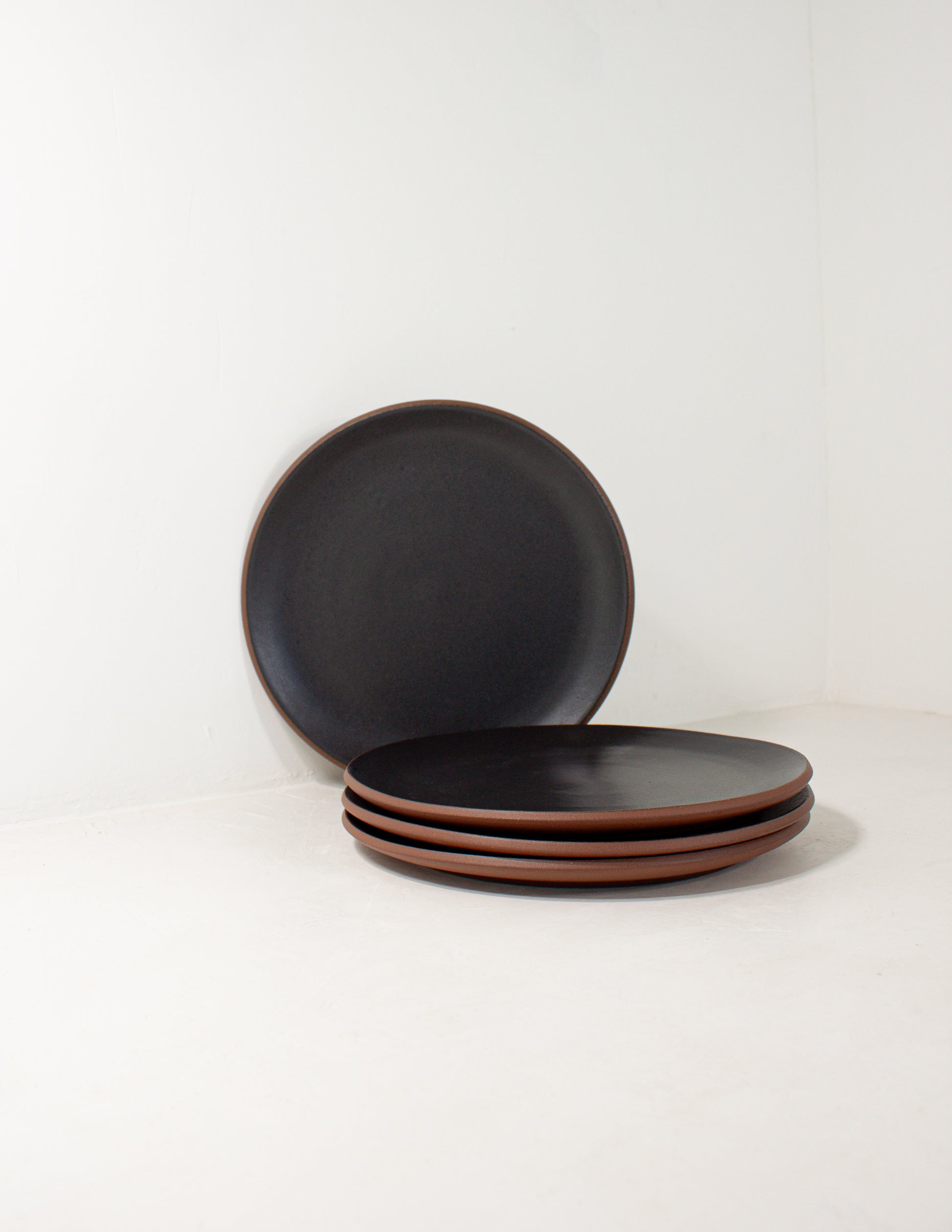 black handmade ceramic plate