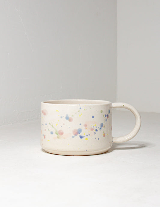 handmade mug with confetti glaze