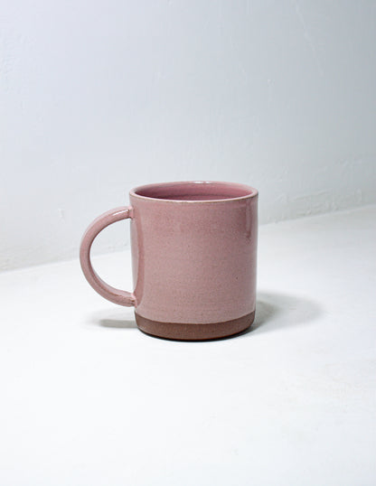handmade coffee mug glazed in pink