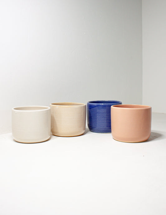 group of handmade ceramic planters