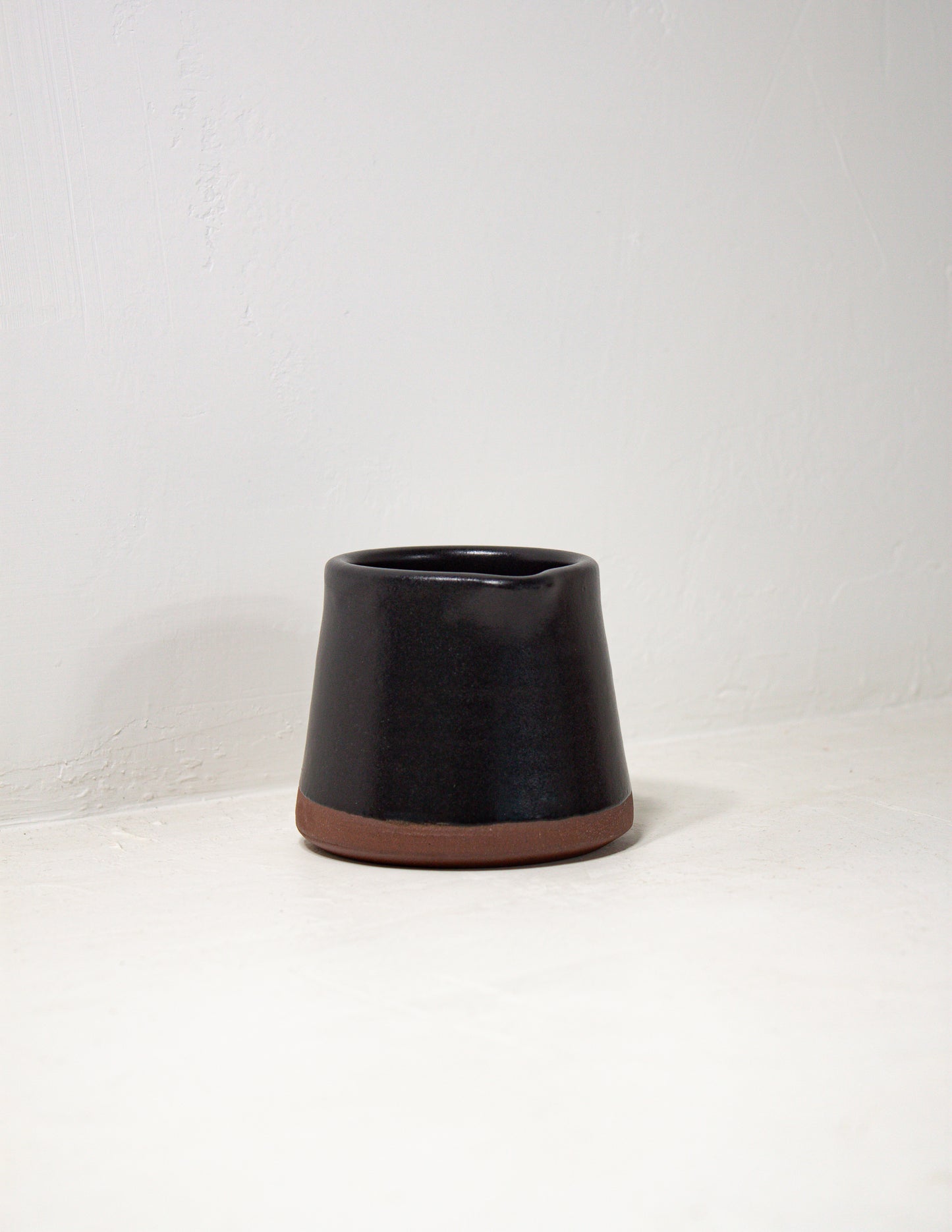 black coffee creamer pitcher handmade in the usa
