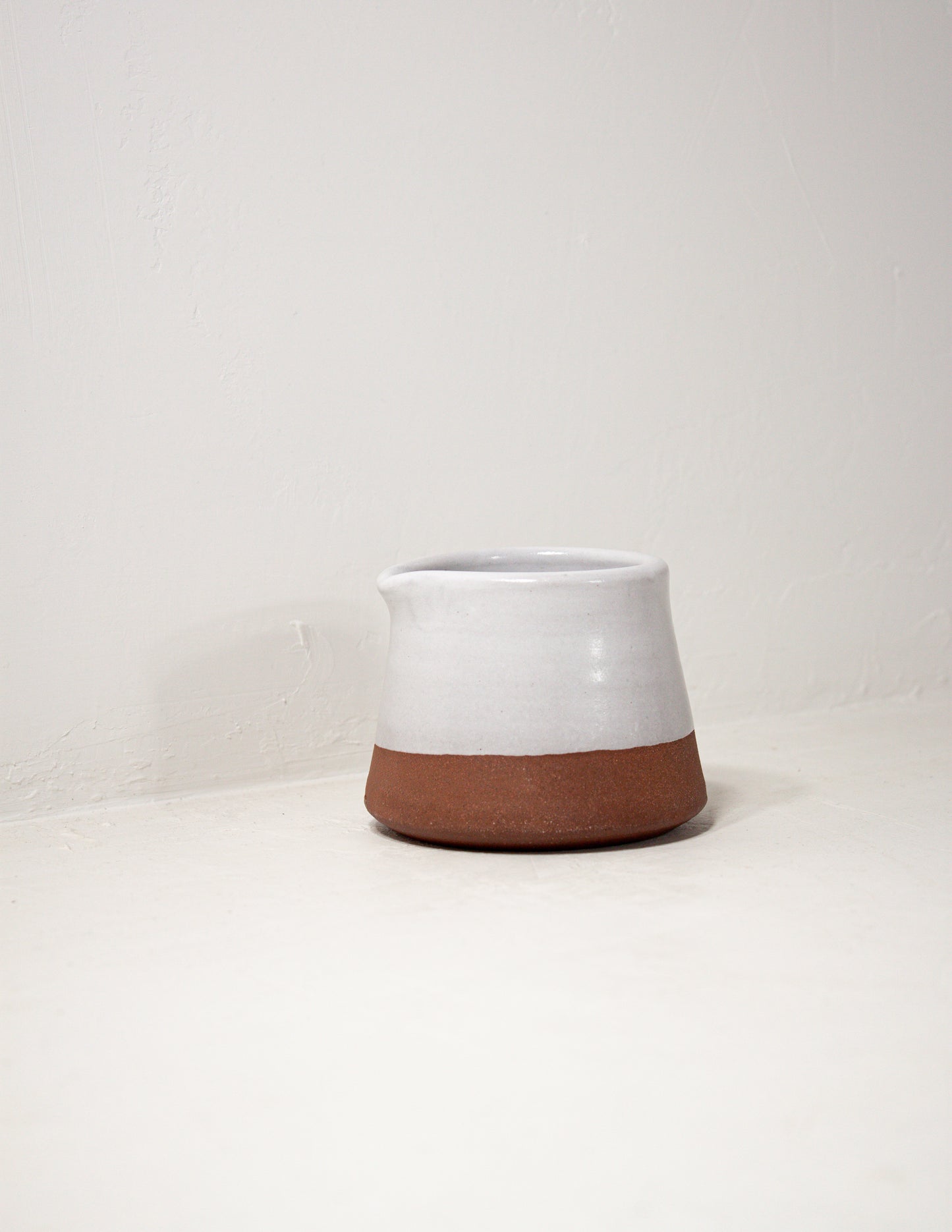 white modern handmade creamer pitcher 