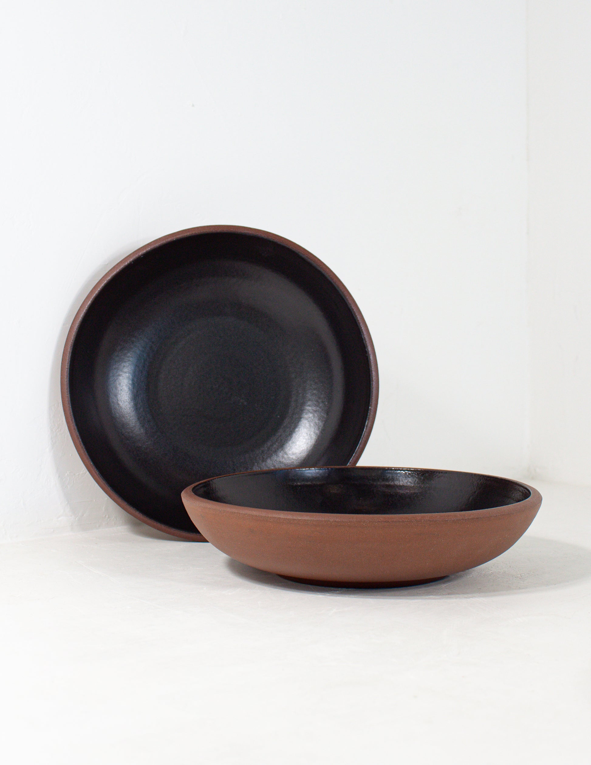 handmade pasta bowl glazed in black