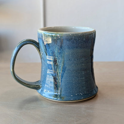 handmade hand thrown ceramic mug blue
