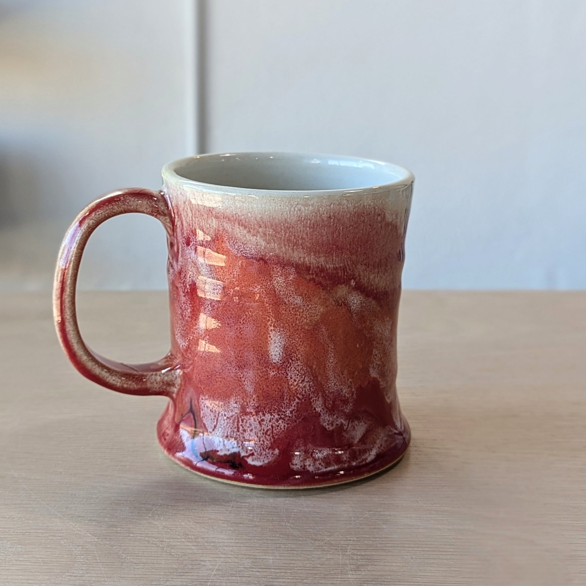 handmade hand thrown ceramic mug red