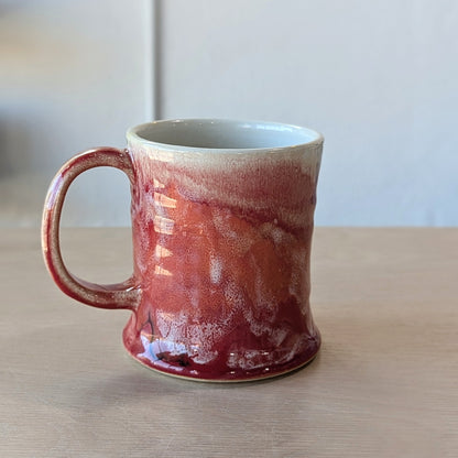 handmade hand thrown ceramic mug red