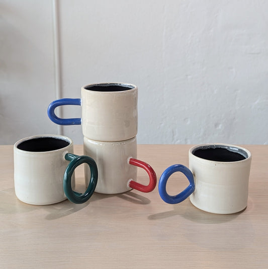 BW Mug with colored handle | JD + Ben