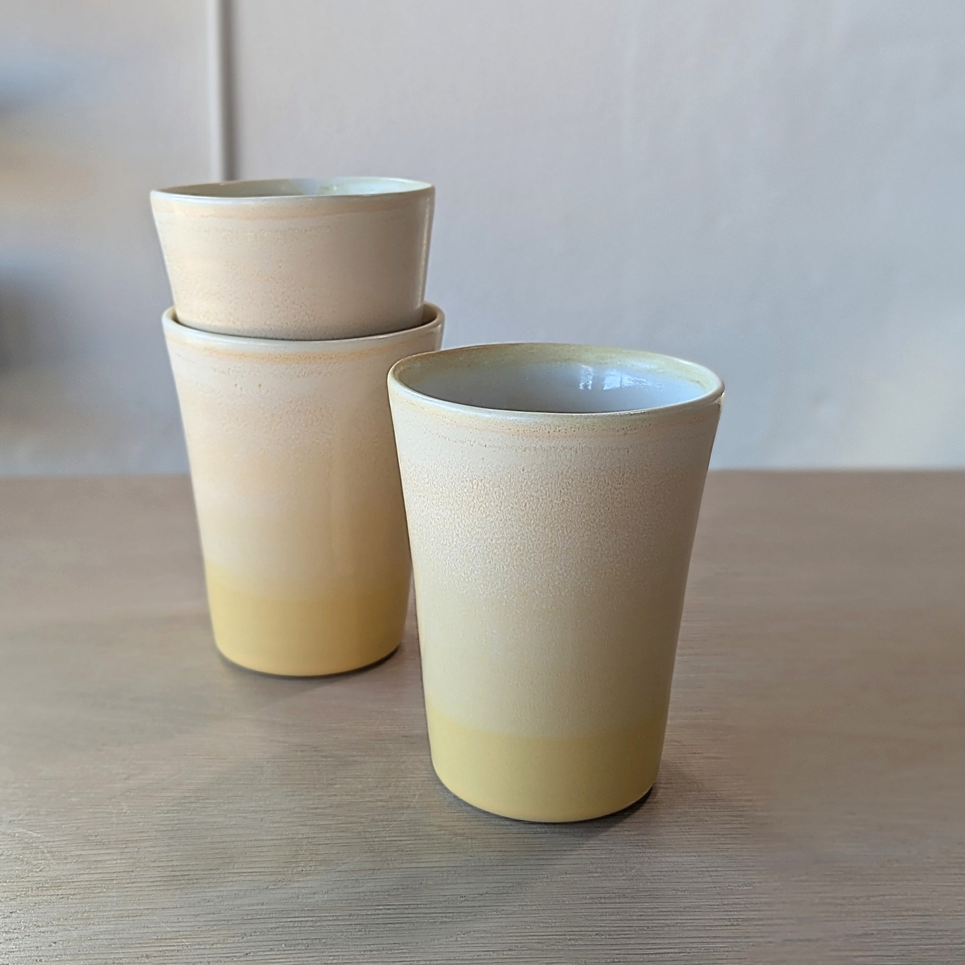 yellow gradient handmade ceramic tall tumblers large cups