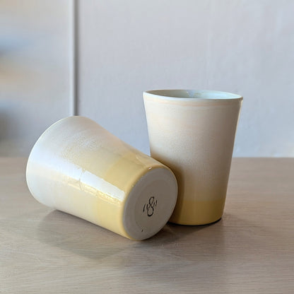 yellow gradient handmade ceramic tall tumblers large cups