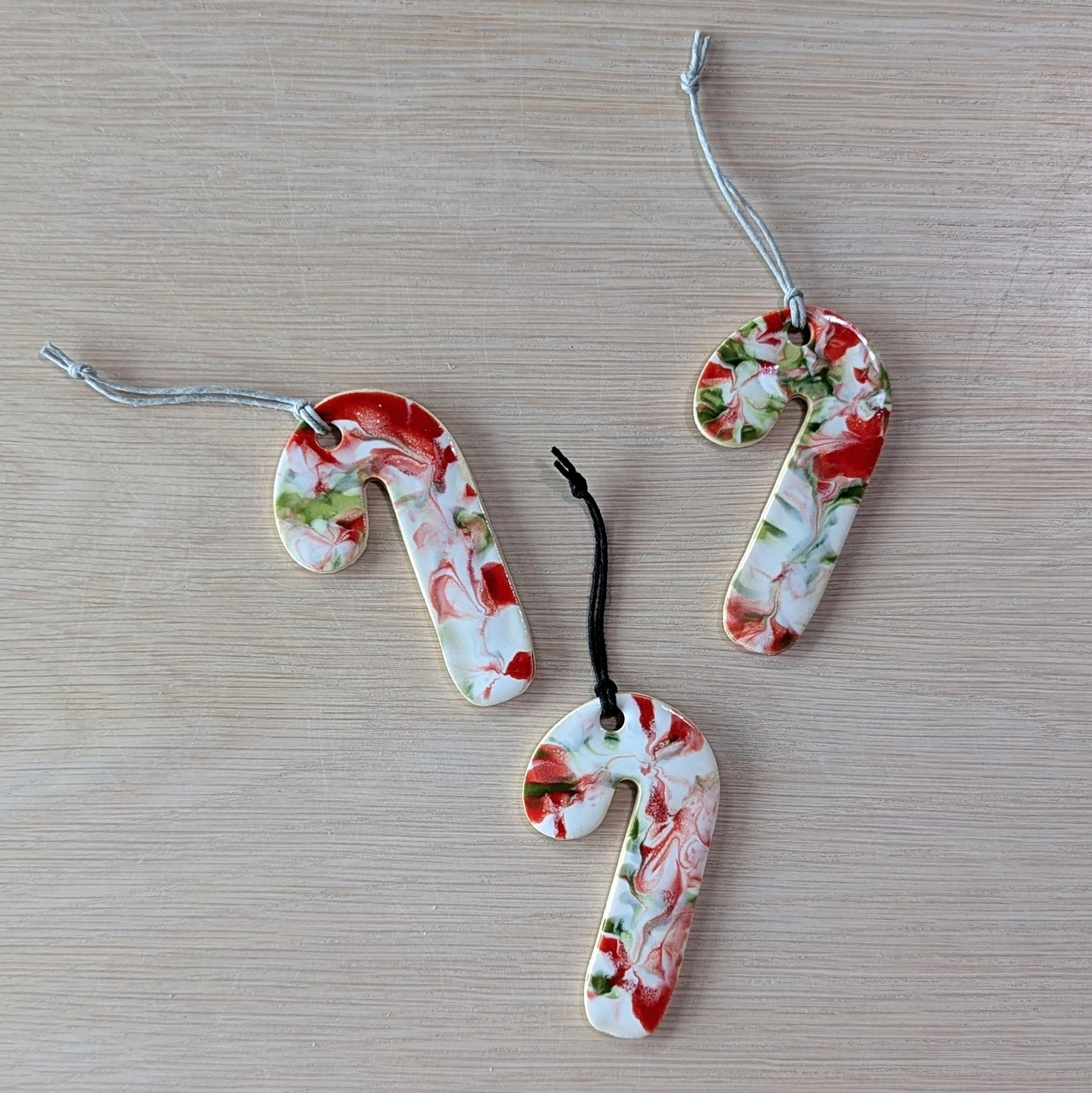 Marbled Candy Cane Ornaments | Victoria