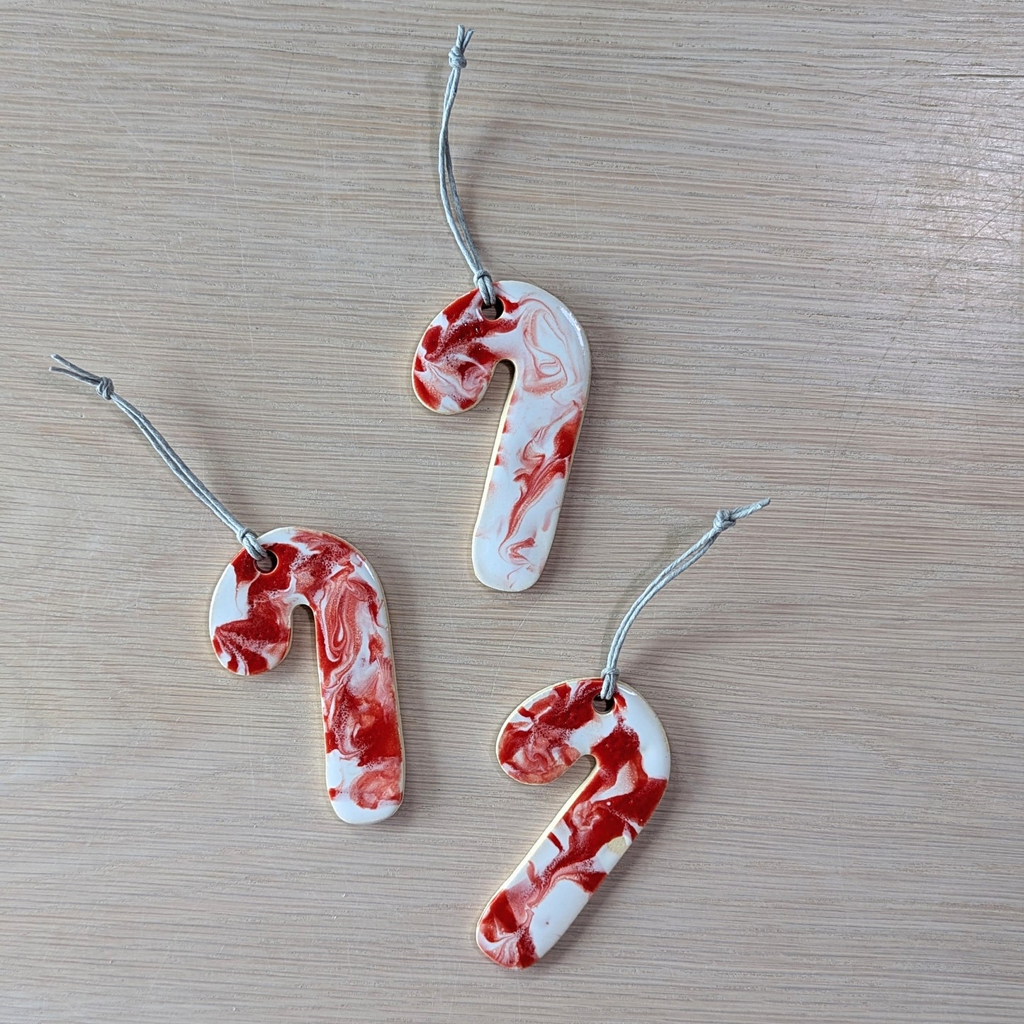 Marbled Candy Cane Ornaments | Victoria
