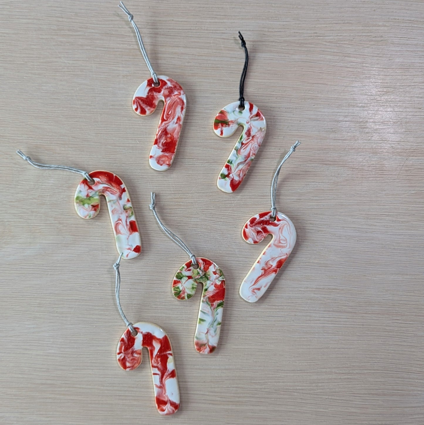 Marbled Candy Cane Ornaments | Victoria