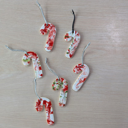 Marbled Candy Cane Ornaments | Victoria