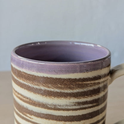 marbled hand thrown handmade mug purple lilac lavender 