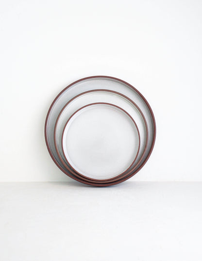 Refined dark clay straight sided dinner plate near me in Waco, TX