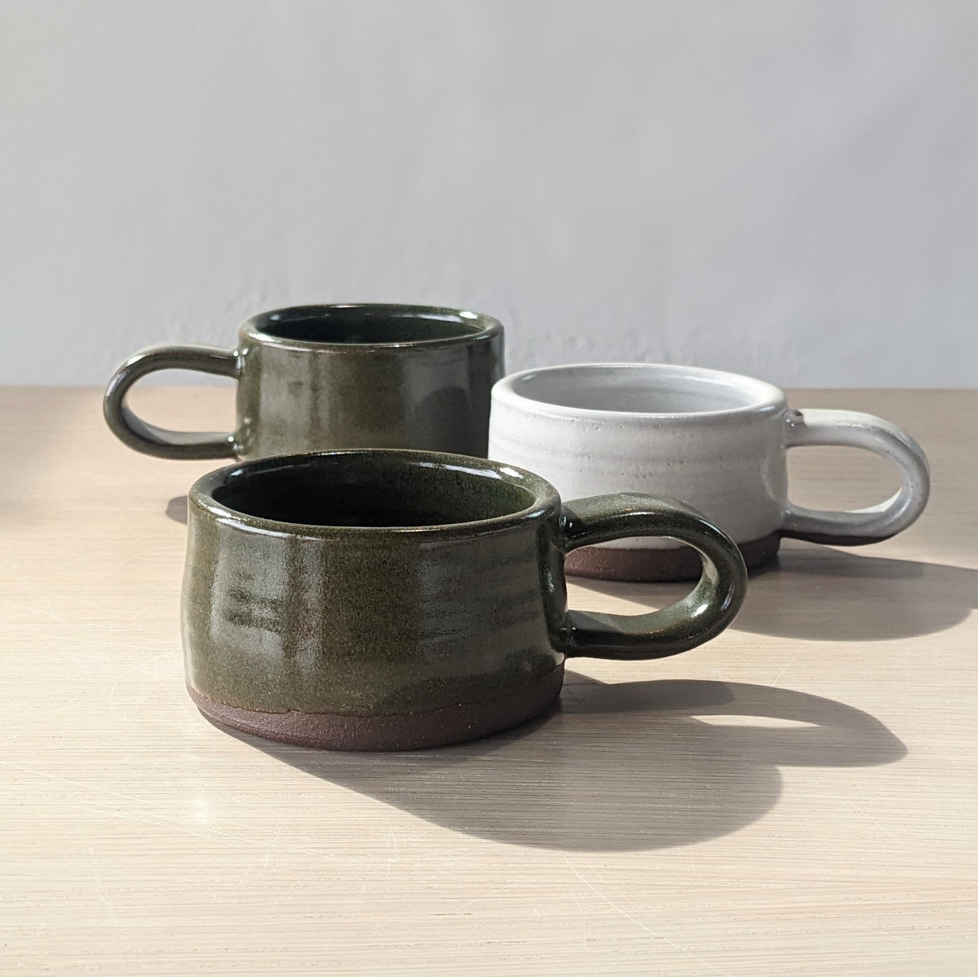 Mid century modern handmade coffee cups