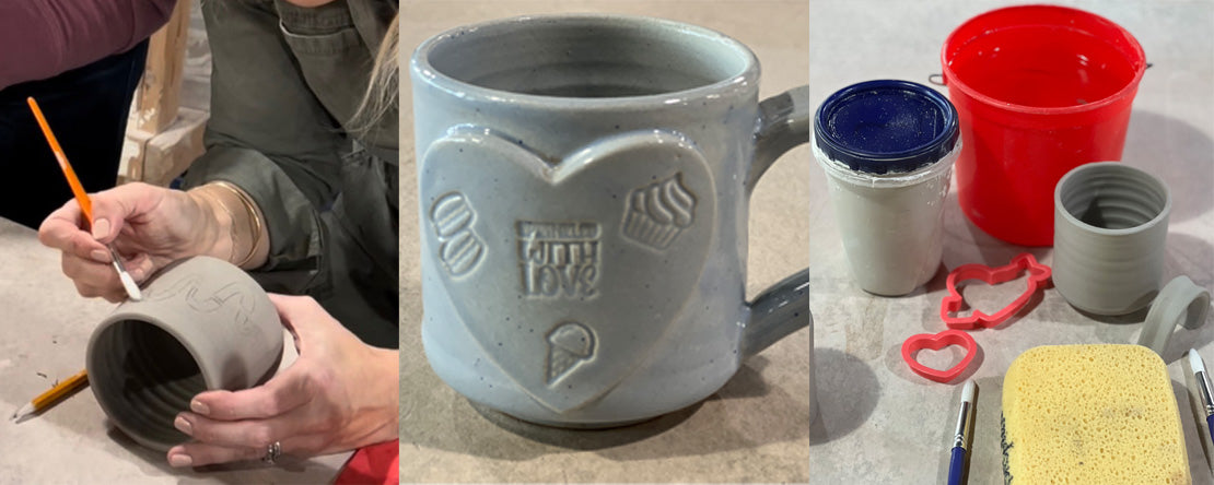Team building pottery mug assembly class
